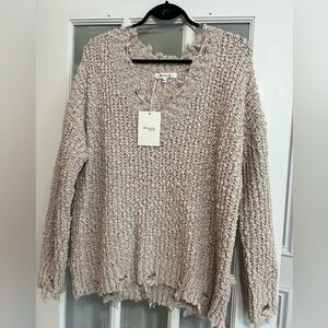 Distressed Beige Sweater!